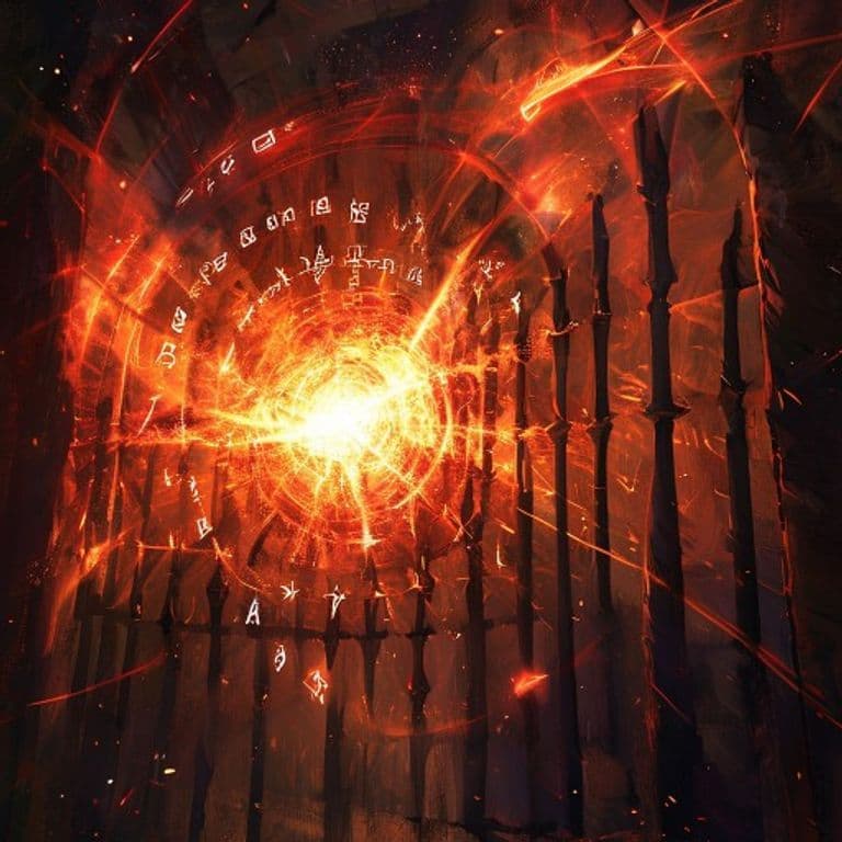 Spiked Barricade — fantasy spell effect illustration. Spiked Barricade is a 3rd-level conjuration available to Cleric, Wizard.