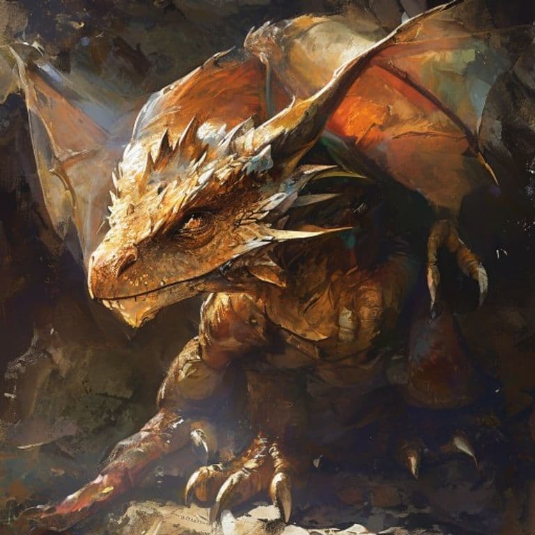 Young Bronze Dragon — fantasy monster illustration