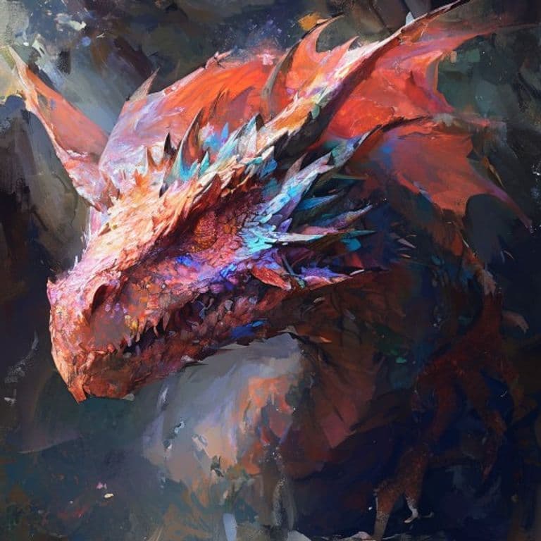 Coral Drake — fantasy monster illustration. Coral Drake is a medium dragon (Challenge Rating 7).