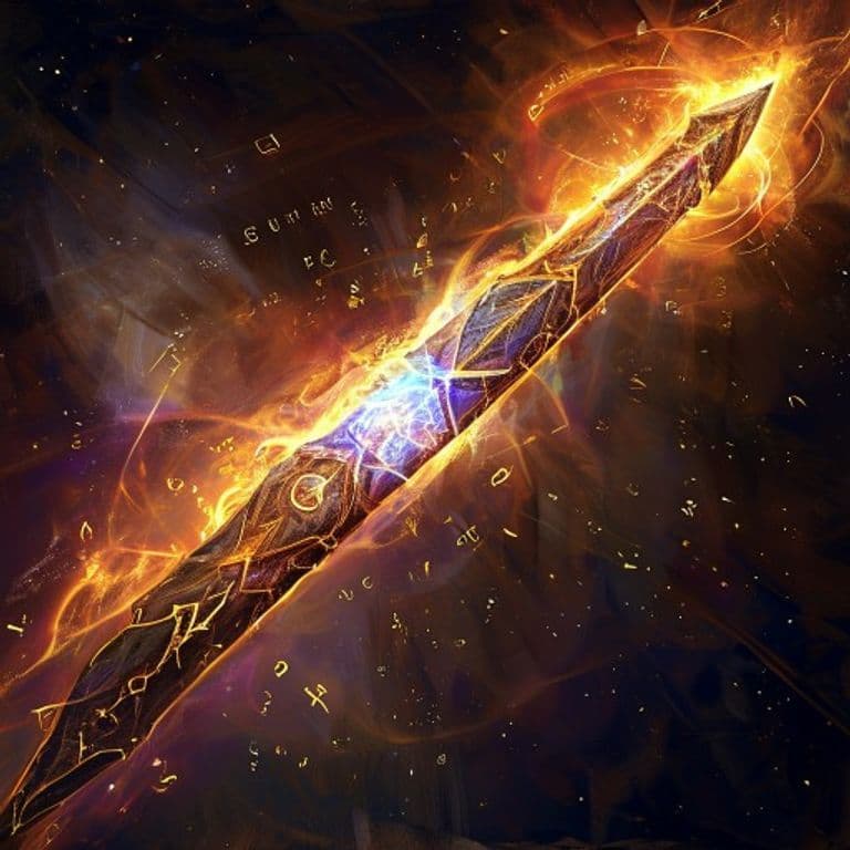 Chronal Lance — fantasy spell effect illustration. Chronal Lance is a 1st-level transmutation available to Sorcerer, Wizard.