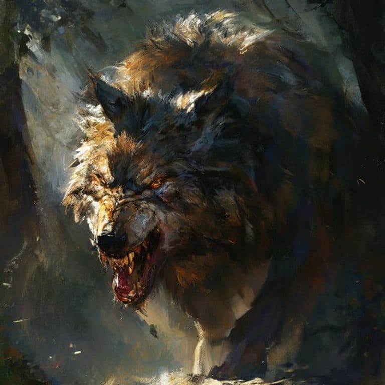 Wolf, Dire — fantasy monster illustration