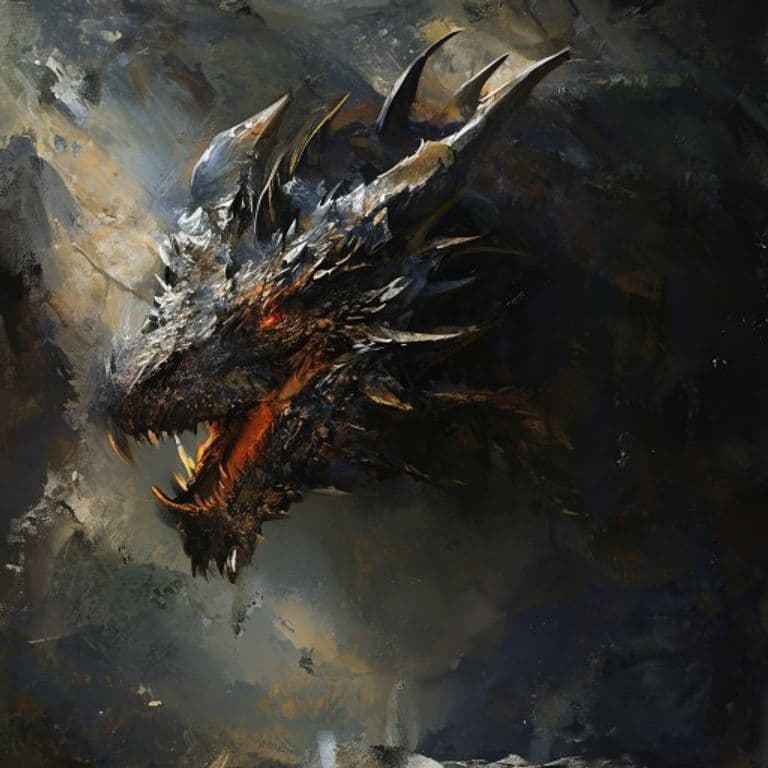 Ancient Black Dragon — fantasy monster illustration