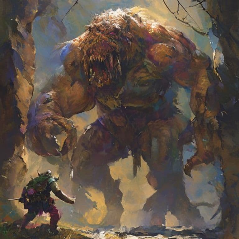 Ettin, Kobold — fantasy monster illustration