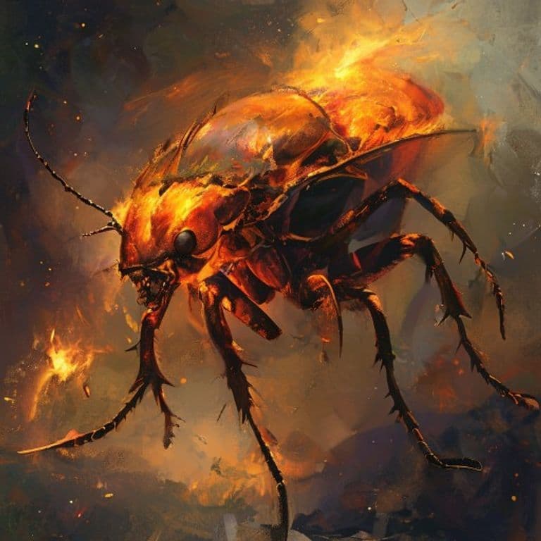 Giant Fire Beetle — fantasy monster illustration