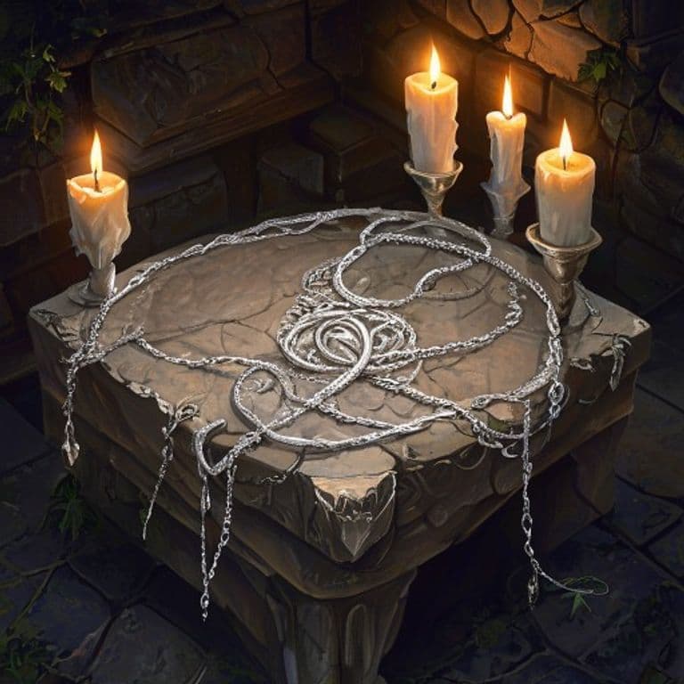 Silver String — fantasy item illustration