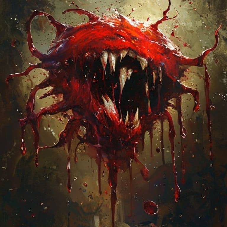 Blood Ooze — fantasy monster illustration. Blood Ooze is a large ooze (Challenge Rating 6).
