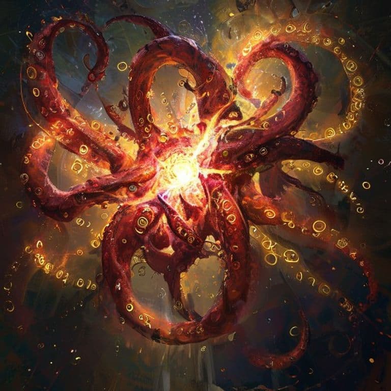 Vomit Tentacles — fantasy spell effect illustration. Vomit Tentacles is a 2nd-level transmutation available to Sorcerer, Warlock, Wizard.