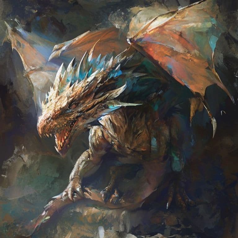 Wind Dragon Wyrmling — fantasy monster illustration