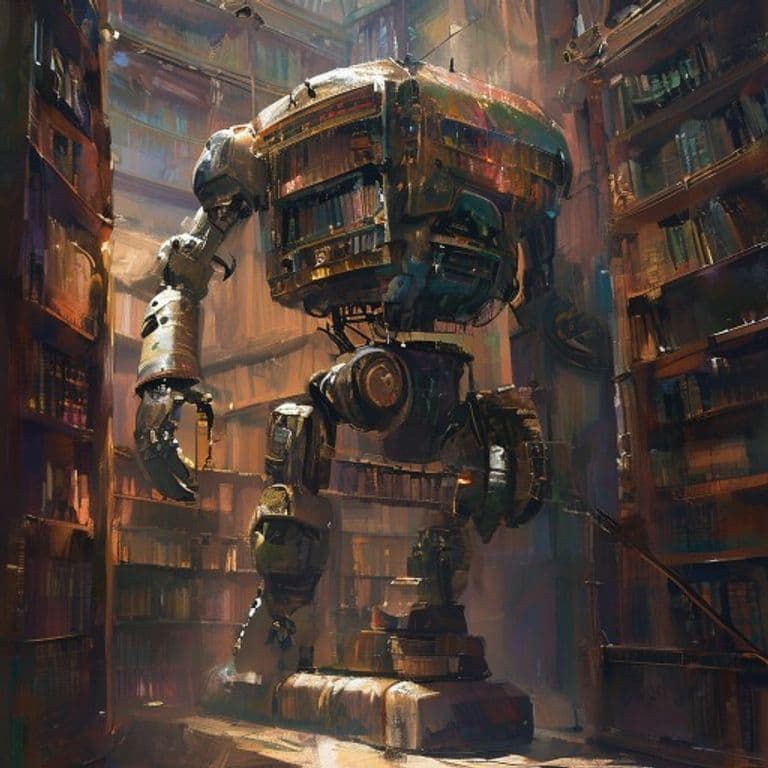Library Automaton — fantasy monster illustration