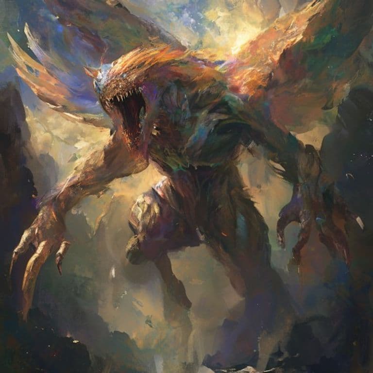 Simurg — fantasy monster illustration