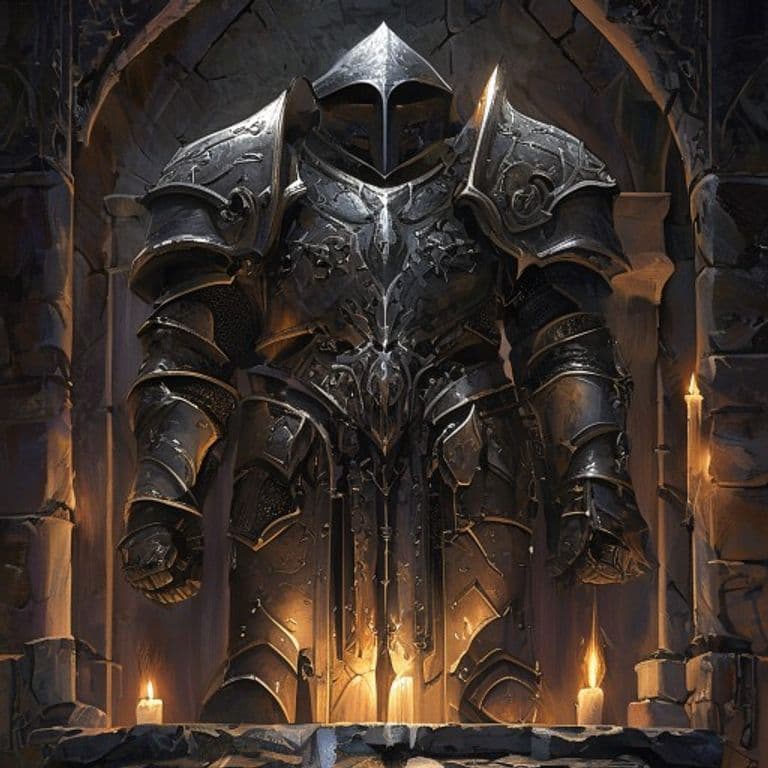 Dwarven Plate — fantasy item illustration. Dwarven Plate is a magic item (armor) of very rare rarity.