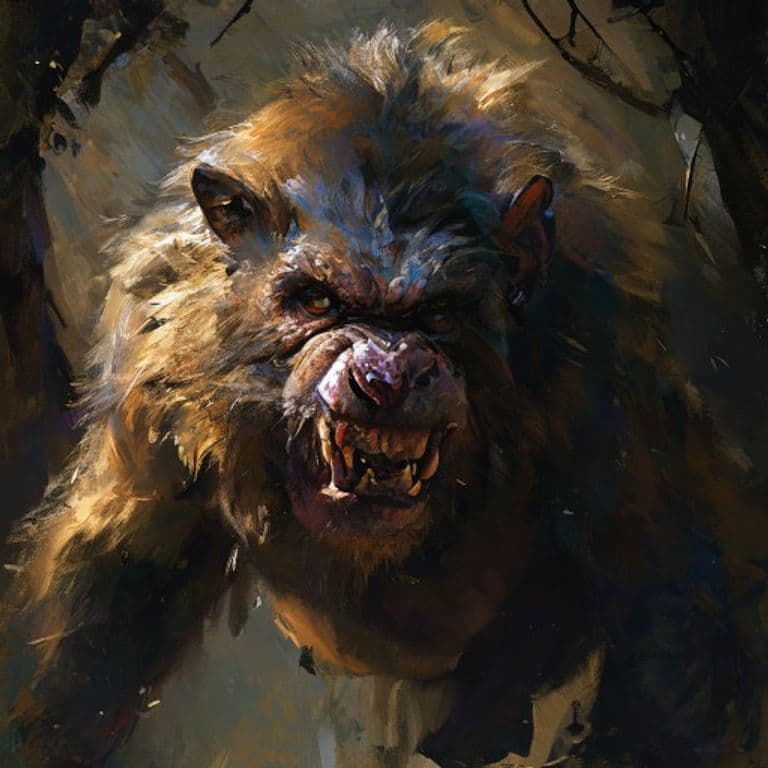 Howler Baboon — fantasy monster illustration