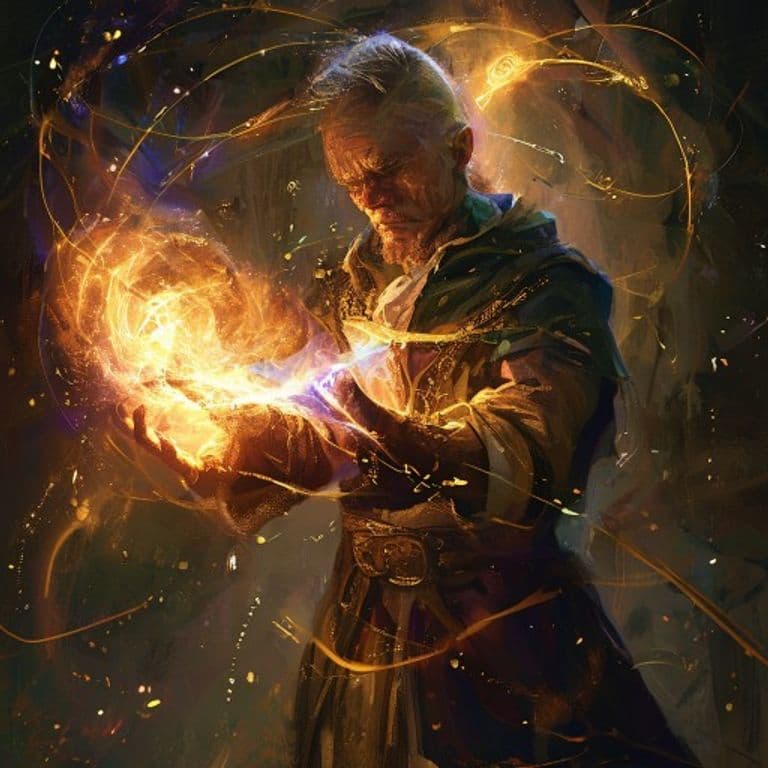 Ancestor’s Strength — fantasy spell effect illustration
