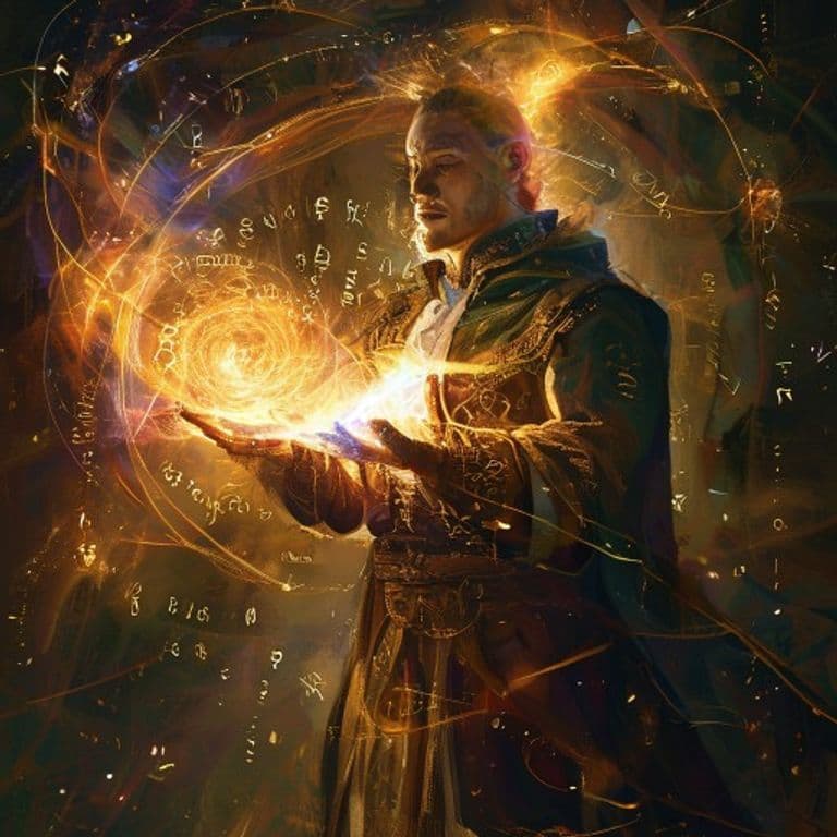 Energy Foreknowledge — fantasy spell effect illustration. Energy Foreknowledge is a 4th-level divination available to Bard, Cleric, Druid, Sorcerer, Wizard.