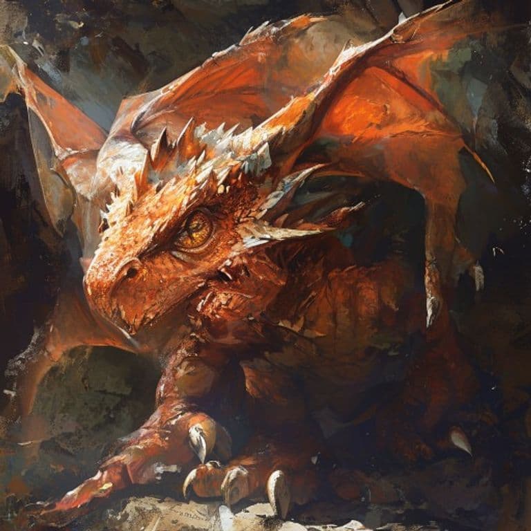 Young Copper Dragon — fantasy monster illustration