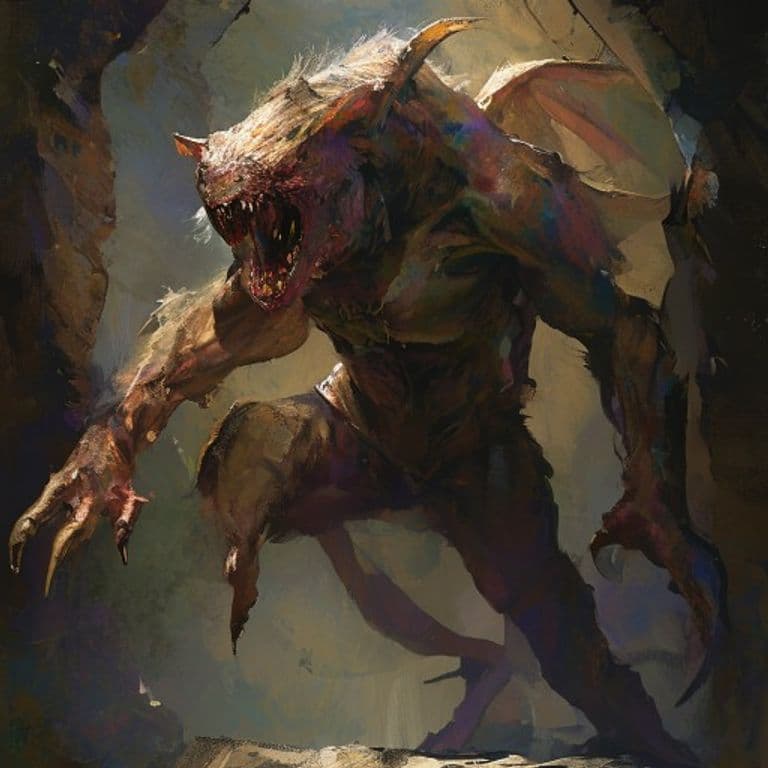 Werebat — fantasy monster illustration
