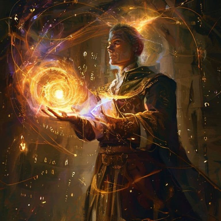 Thaumaturgy — fantasy spell effect illustration. Thaumaturgy is a Cantrip transmutation available to Cleric, Herald.