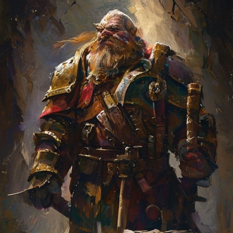 Dwarf, Pike Guard Captain — fantasy monster illustration