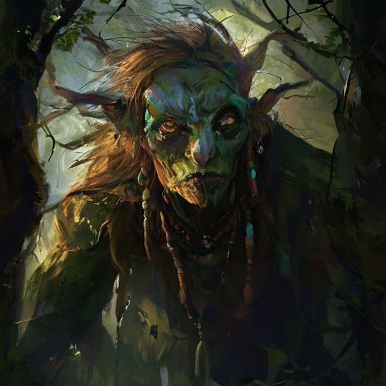Wilderness Crone — fantasy monster illustration