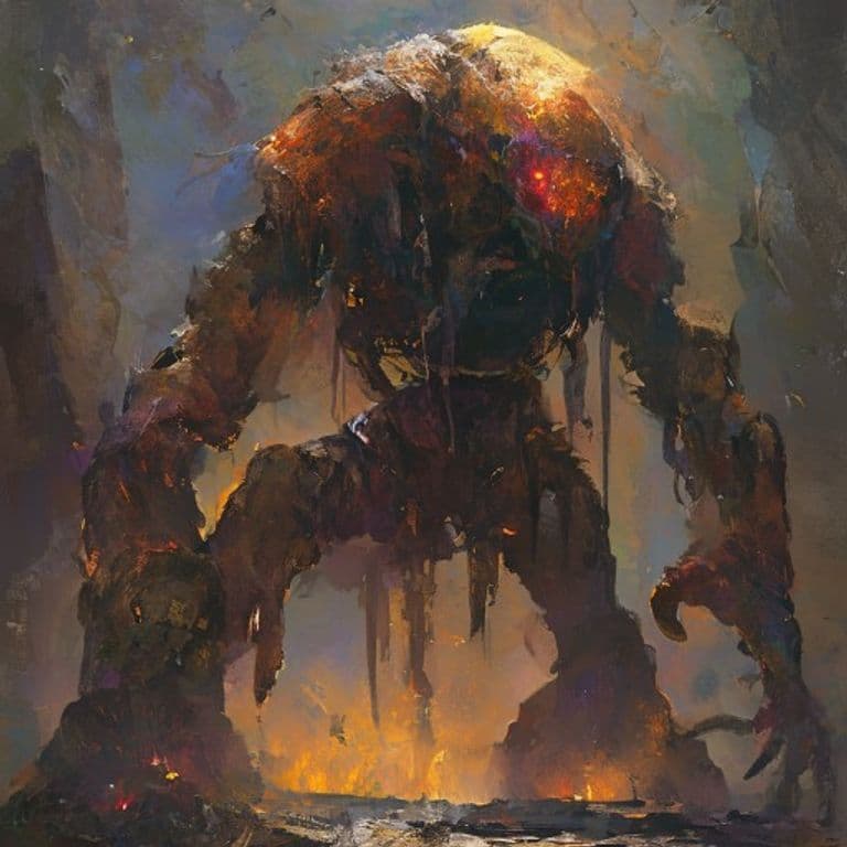 Golem, Tar — fantasy monster illustration