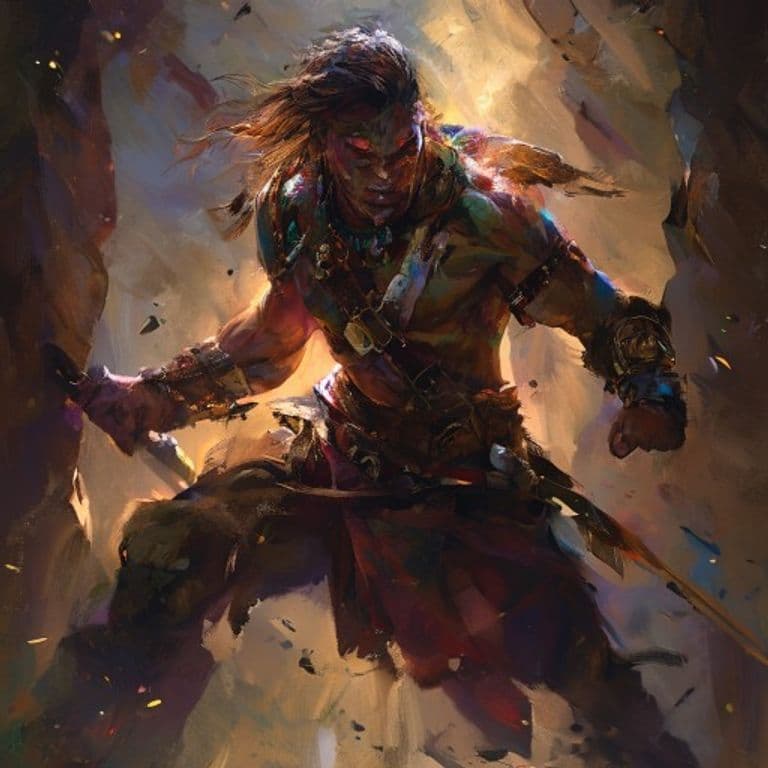 Barbarian — fantasy class hero illustration. Barbarian is a playable class.