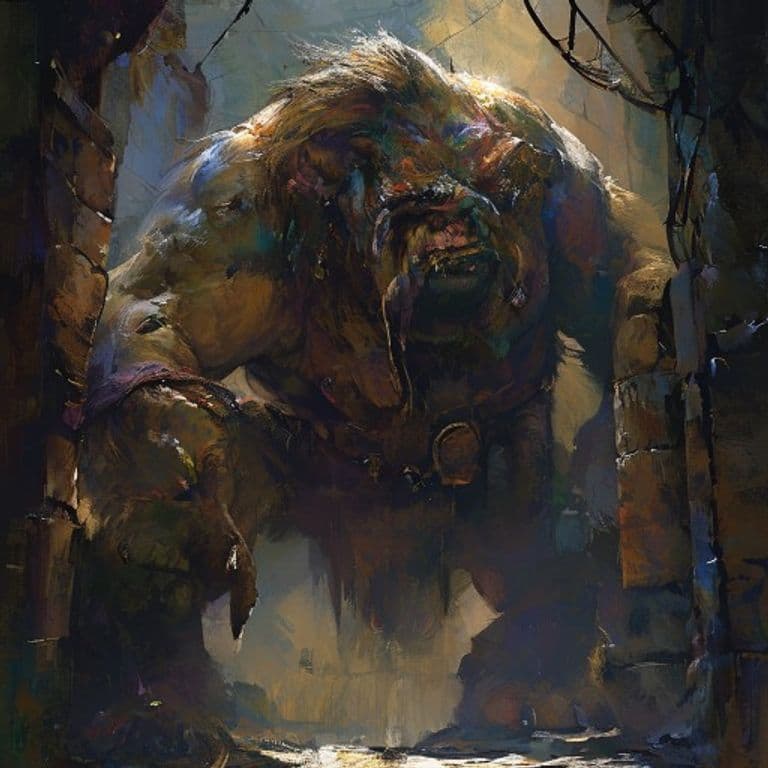 Troll, Gutter — fantasy monster illustration