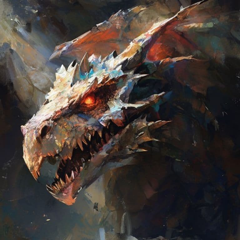 Skull Drake — fantasy monster illustration