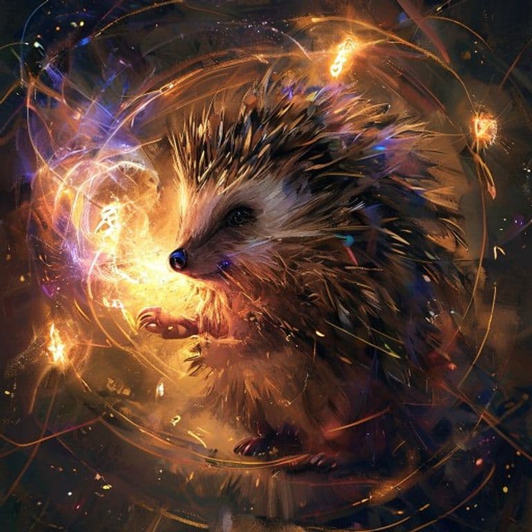 Hedgehog Dozen — fantasy spell effect illustration. Hedgehog Dozen is a 3rd-level illusion available to Warlock.