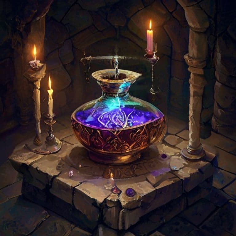 Potion of Diminution — fantasy item illustration. Potion of Diminution is a magic item (potion) of rare rarity.