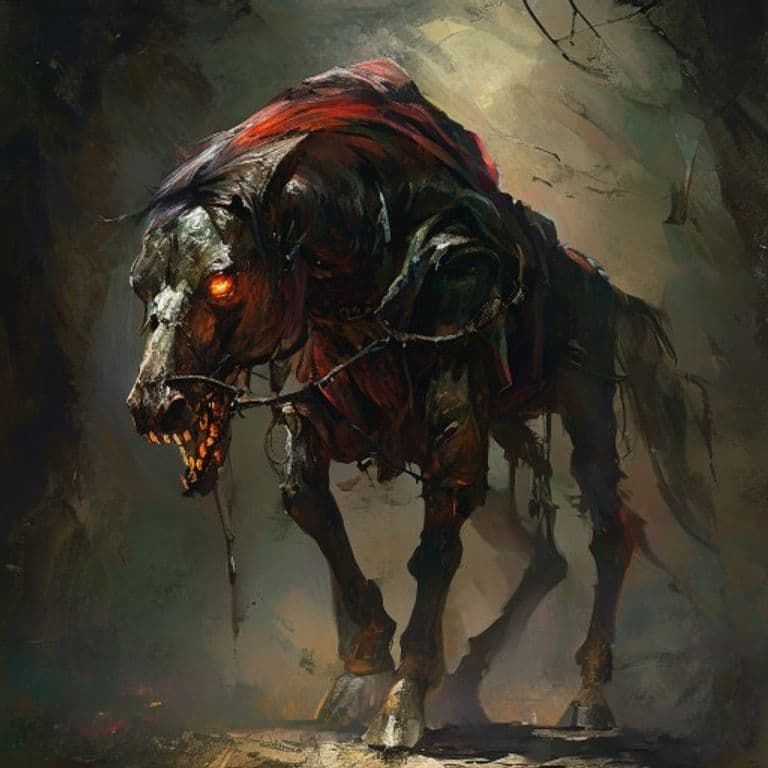 Hooden Horse — fantasy monster illustration