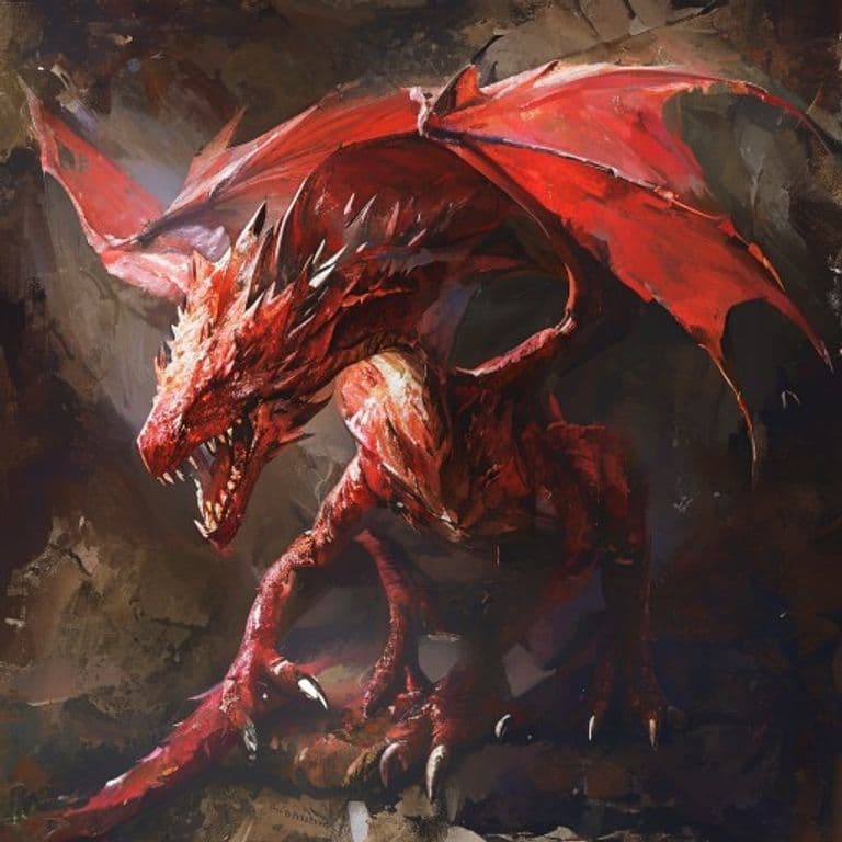 Crimson Drake — fantasy monster illustration