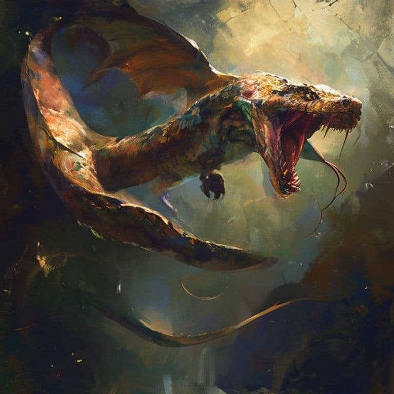 Flying Snake — fantasy monster illustration