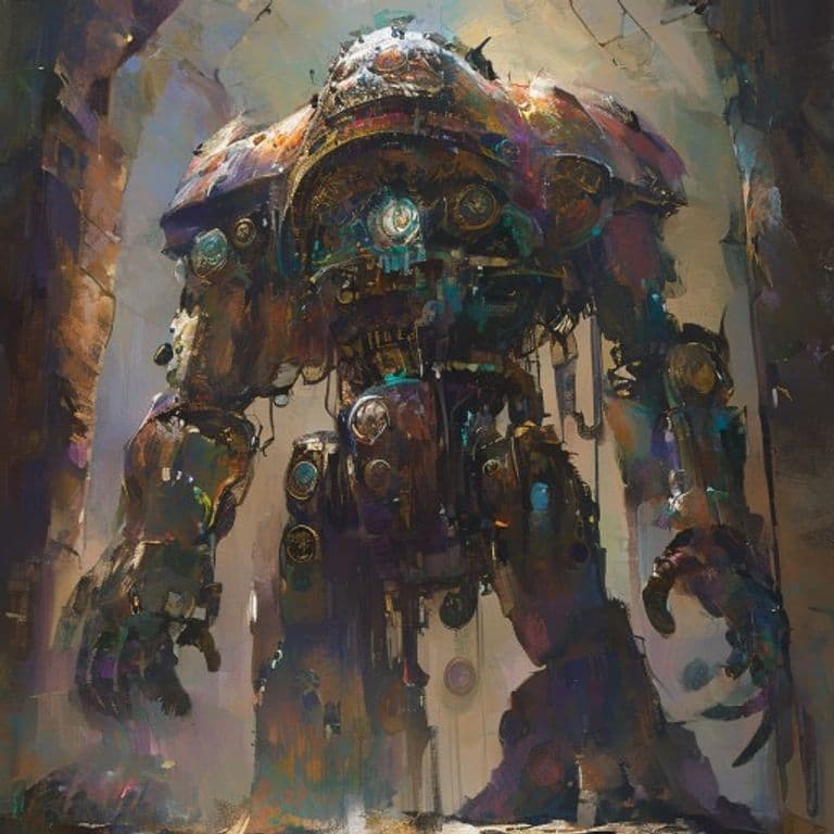 Clockwork Archon — fantasy monster illustration