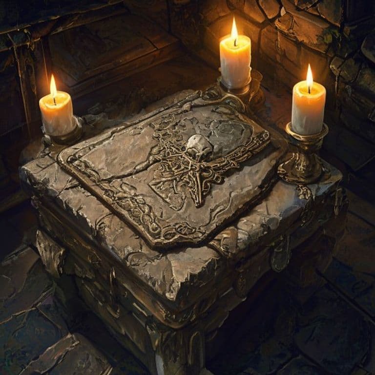 Manual of the Lesser Golem — fantasy item illustration. Manual of the Lesser Golem is a magic item (wondrous item) of rare rarity.