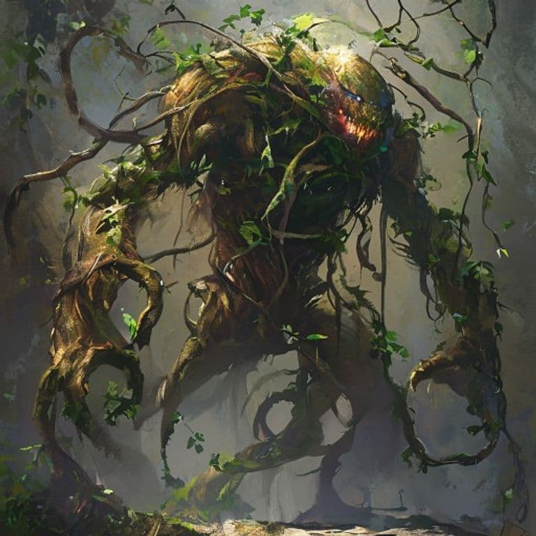 Vine Golem — fantasy monster illustration