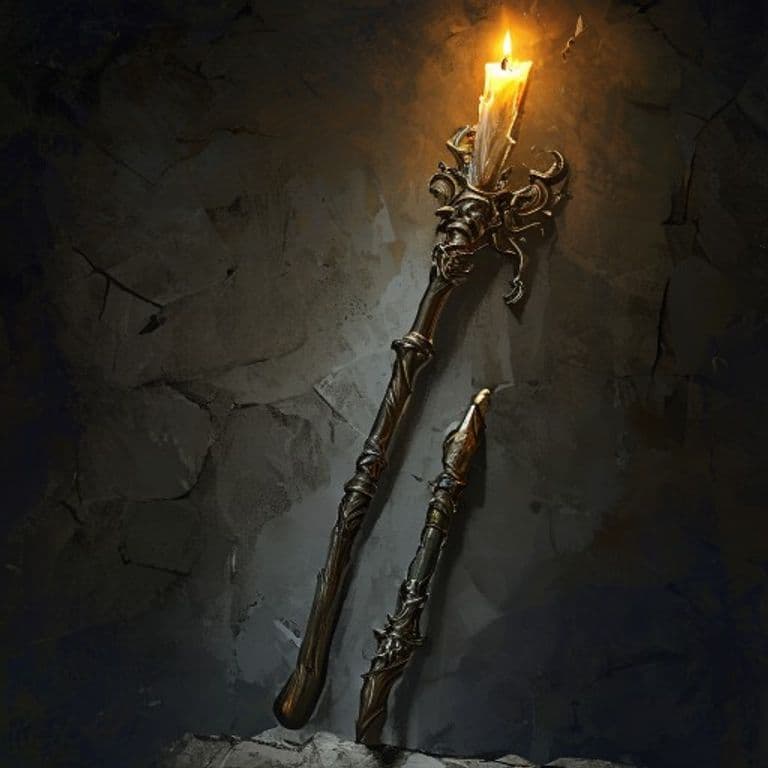 Staff of Squalor — fantasy item illustration. Staff of Squalor is a magic item (staff) of rare rarity.