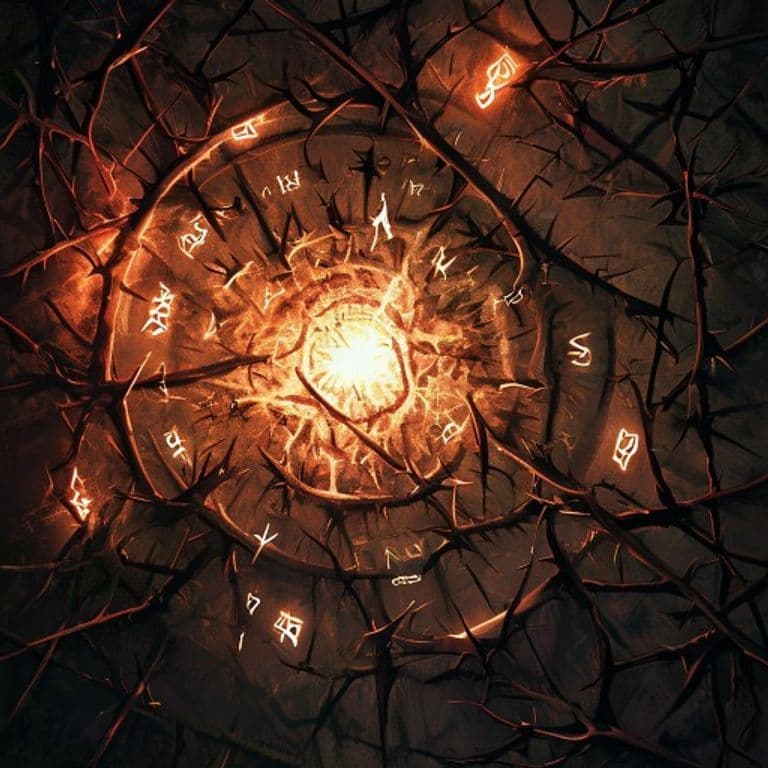 Wall of Thorns — fantasy spell effect illustration. Wall of Thorns is a 6th-level conjuration available to Druid.