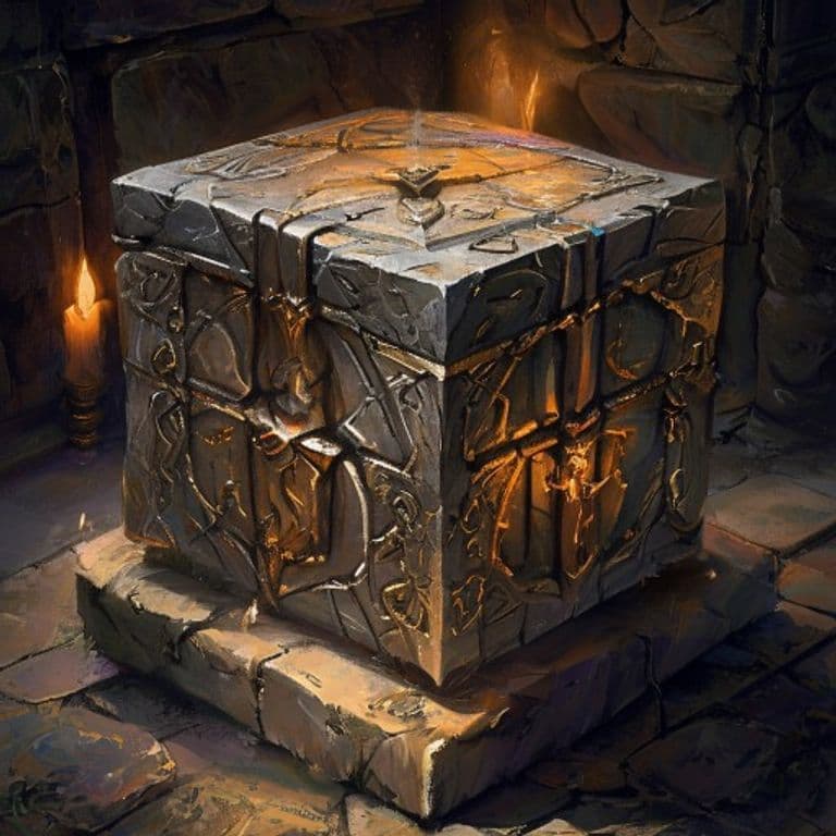 Impossible Cube — fantasy item illustration. Impossible Cube is a magic item (wondrous item) of rare rarity.