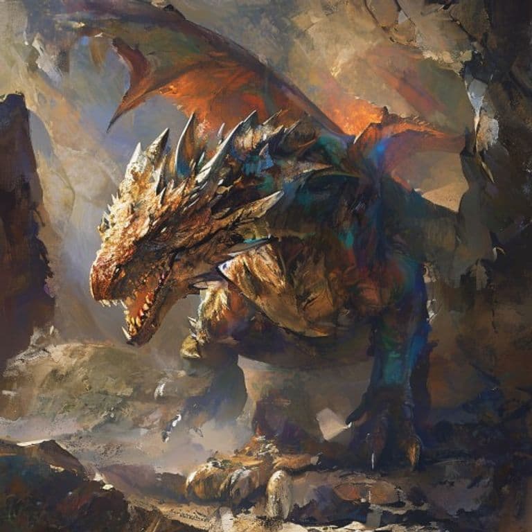 Wasteland Dragon Wyrmling — fantasy monster illustration