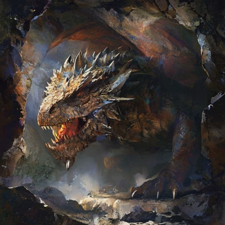 Cave Drake — fantasy monster illustration