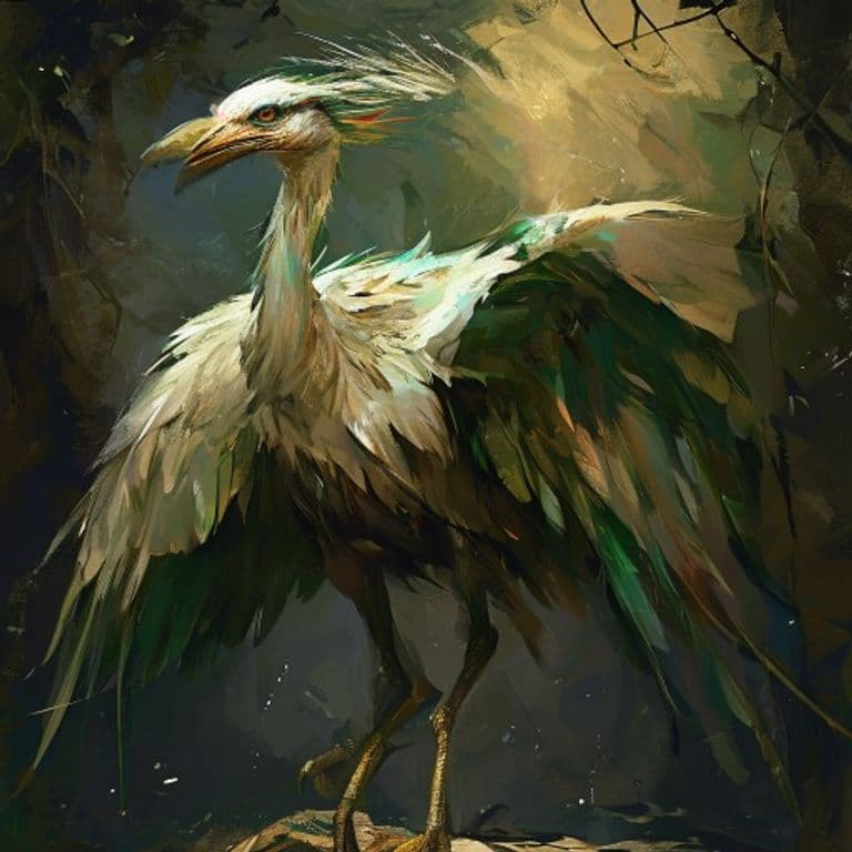 Egret Harpy — fantasy monster illustration