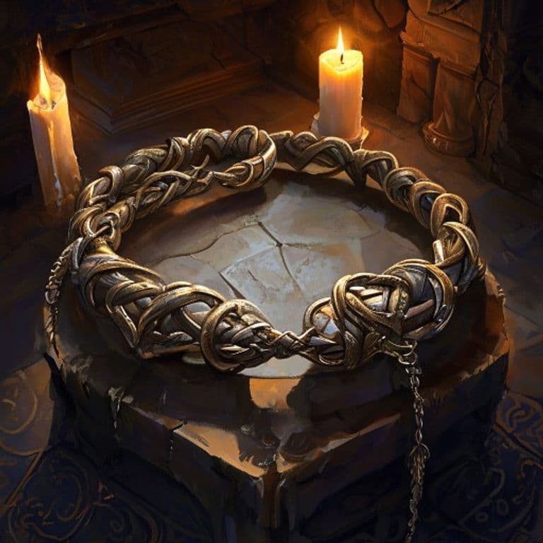 Serpentine Bracers — fantasy item illustration