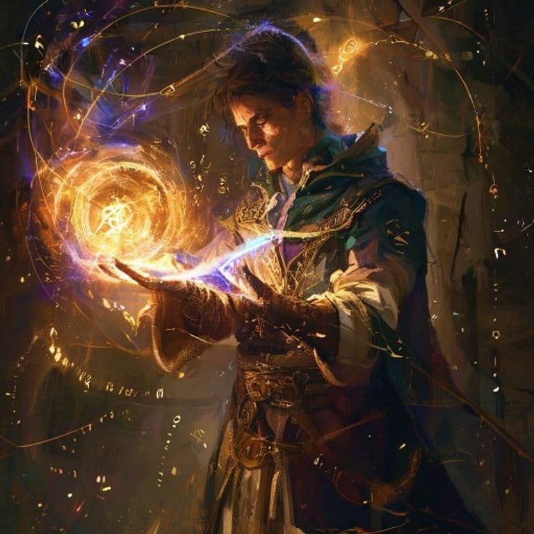 Identify — fantasy spell effect illustration. Identify is a 1st-level divination available to Artificer, Bard, Wizard.
