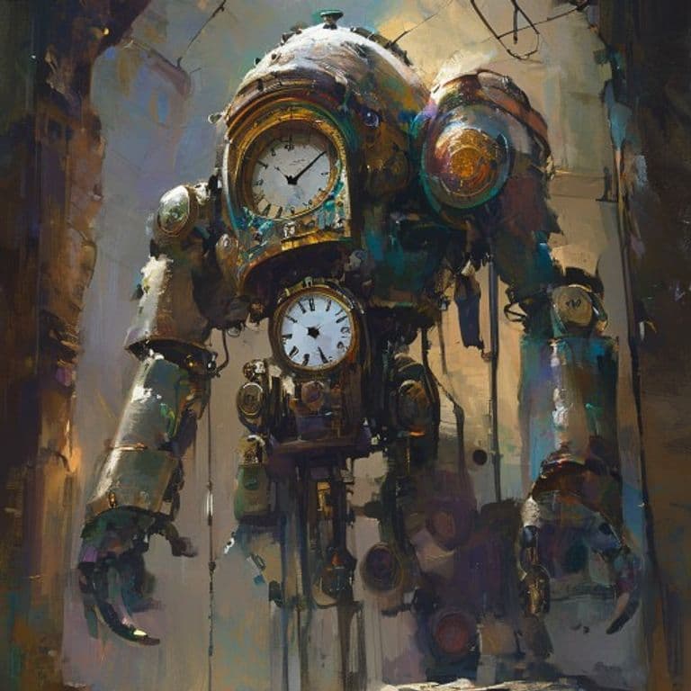 Clockwork Watchman — fantasy monster illustration