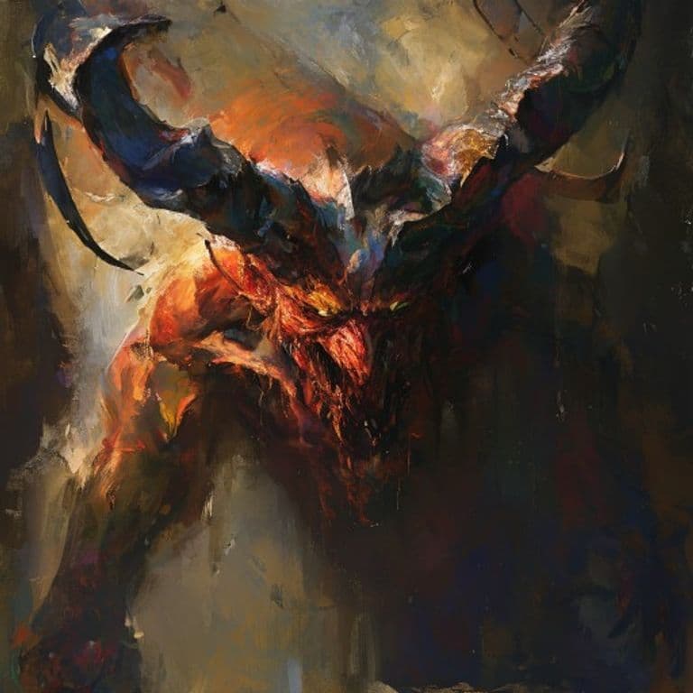 Horned Devil — fantasy monster illustration
