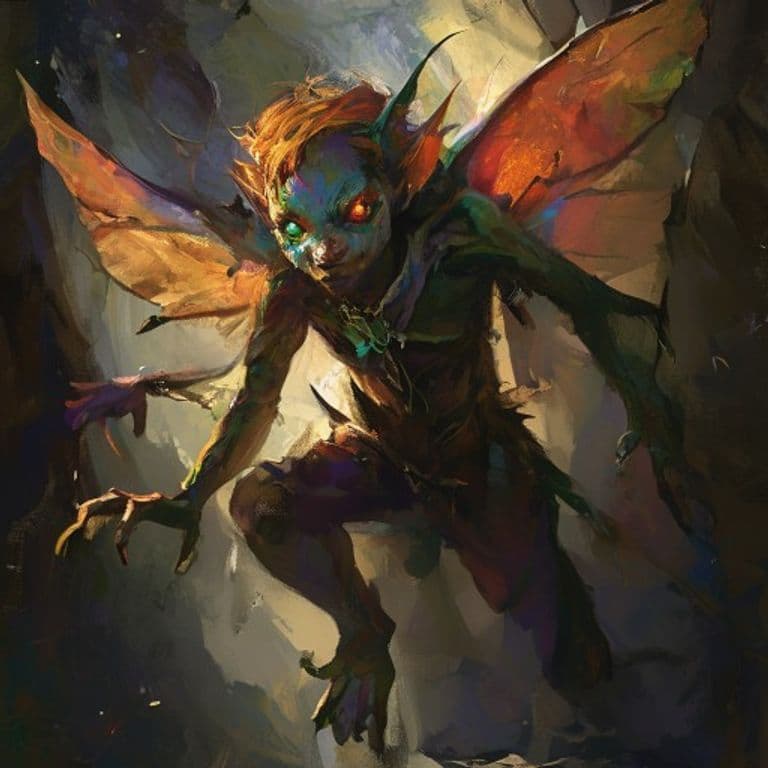 Beli — fantasy monster illustration. Beli is a small fey (Challenge Rating 2).