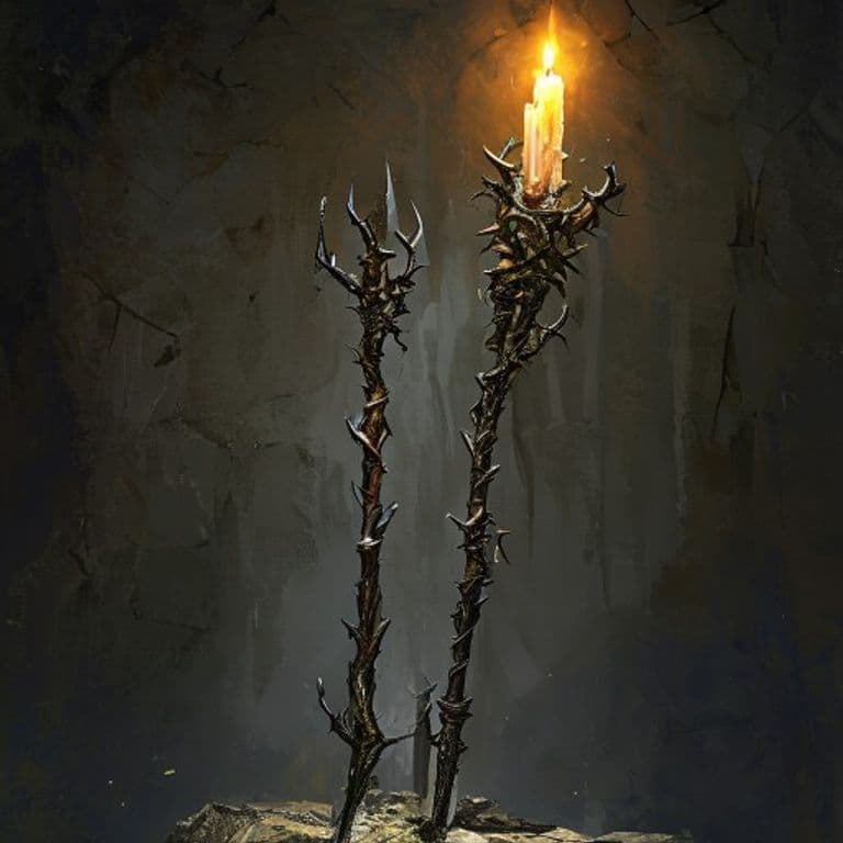 Staff of Thorns — fantasy item illustration