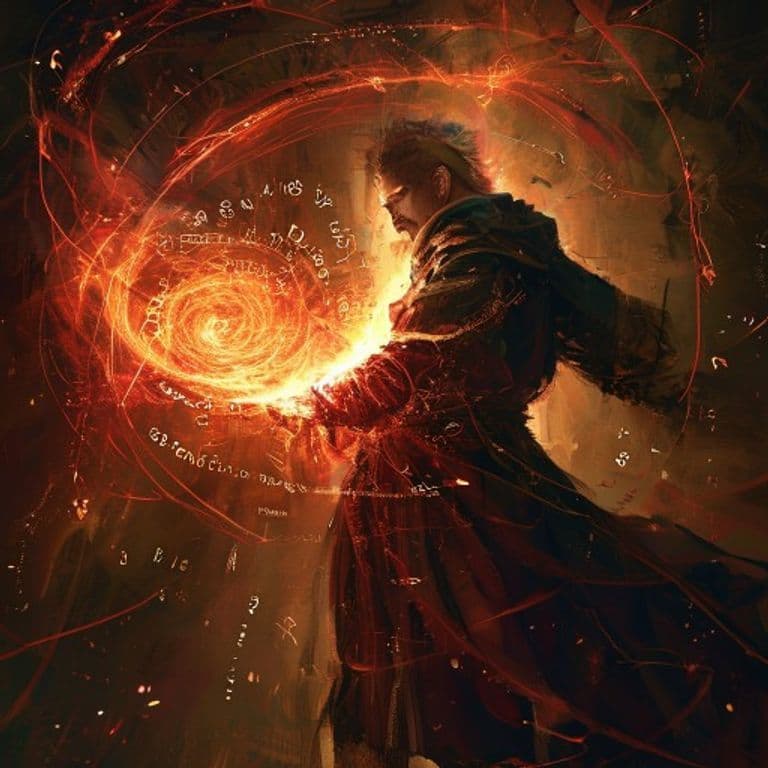 Blood-Writ Bargain — fantasy spell effect illustration