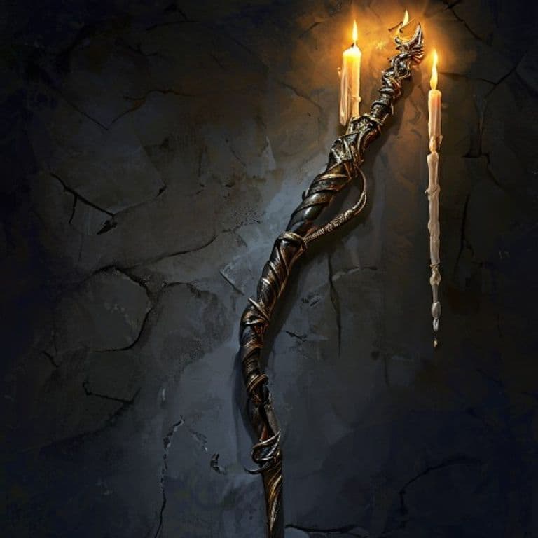 Serpent Staff — fantasy item illustration