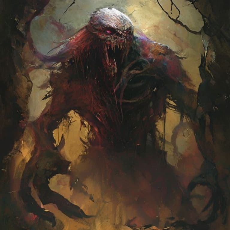 Nihileth — fantasy monster illustration. Nihileth is a large undead (Challenge Rating 13).